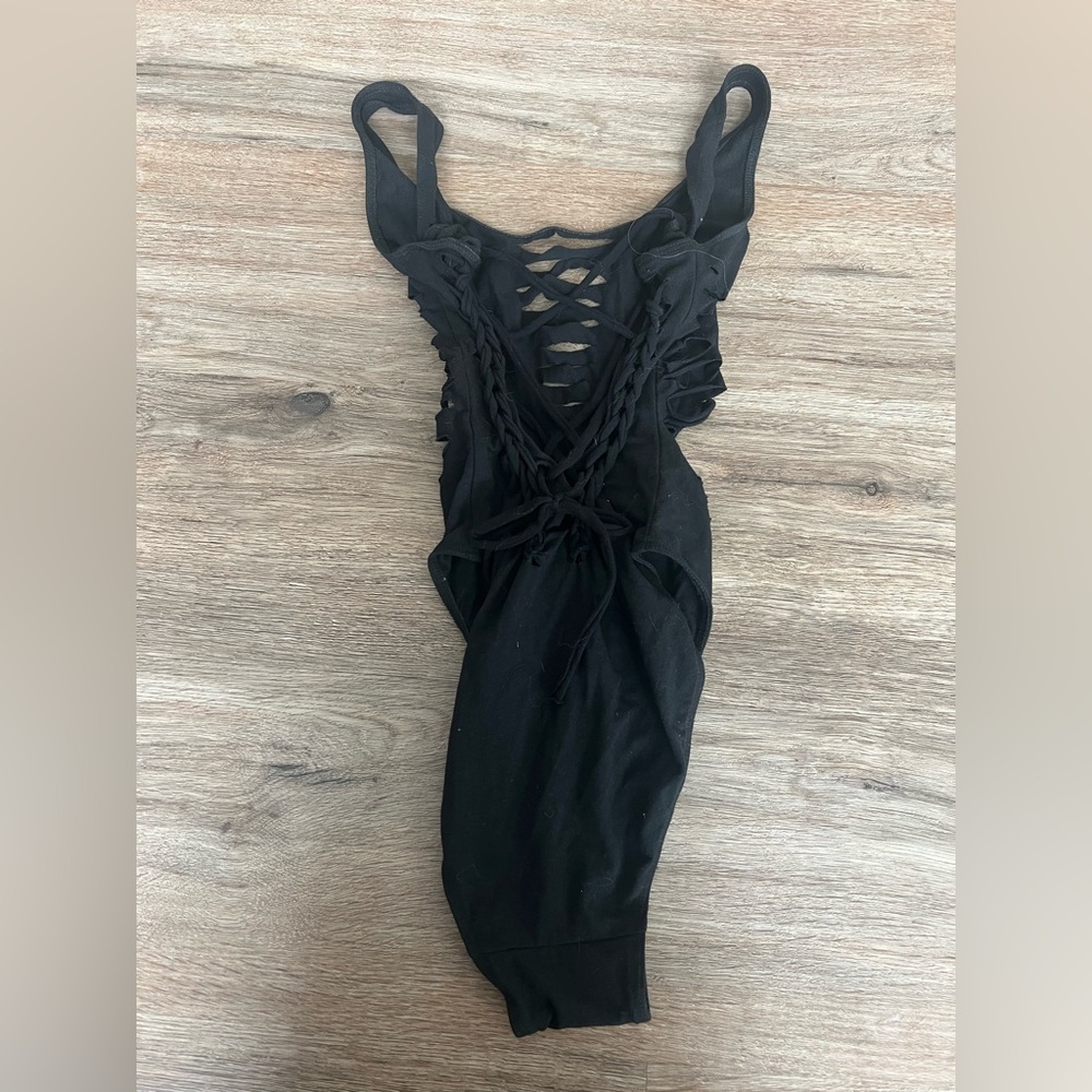 Black Lace-Up Bodysuit